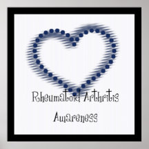 Coeur pointillé par bleu - conscience de rhumatism affiche
