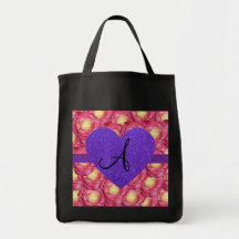 Coeur pourpre de scintillement de rose de rose de  sac
