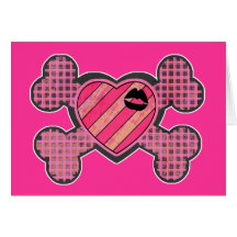Coeur punk et os croisés carte
