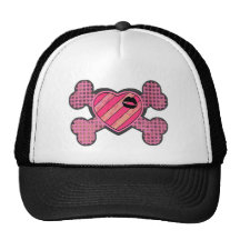 Coeur punk et os croisés casquettes de camionneur