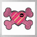 Coeur punk et os croisés posters