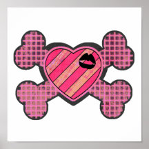 Coeur punk et os croisés posters