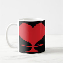 Coeur radioactif tasse à café