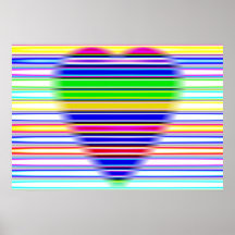 Coeur rayé affiches
