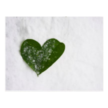 Coeur romantique de neige de l'hiver de la nature  cartes postales
