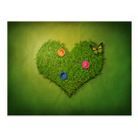 Coeur romantique d'herbe - carte postale