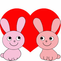 coeur rose de rouge de lapin photo sculpture