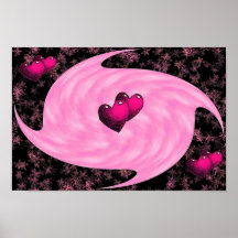 Coeur rose poster