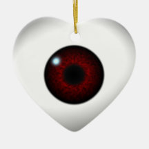 coeur rouge d'oeil décoration pour sapin de noël