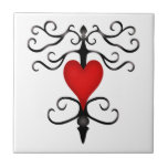 Coeur rouge gothique romantique carreaux en céramique