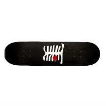 Coeur rouge squelettique skateboards personnalisés