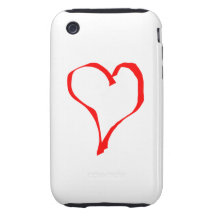 Coeur rouge sur le blanc coques tough iPhone 3