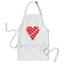 coeur rouge tablier