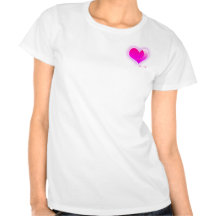 coeur rougeoyant magenta t-shirt