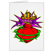 Coeur sacré de tatouage de foi de Jésus-Christ Carte De Vœux
