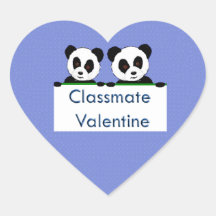 Coeur Sticker_blue de Valentine de camarade de cla Autocollant
