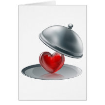 Coeur sur un plateau argenté carte