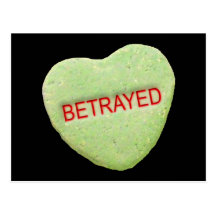Coeur trahi de sucrerie cartes postales