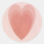 Coeur triple autocollants ronds