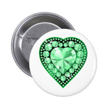 Coeur vert de gemme badges