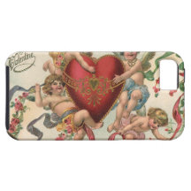 Coeur victorien vintage d'anges de cupidons de Val Coques iPhone 5 Case-Mate