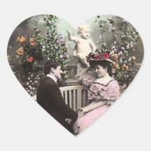Coeur vintage de Valentine Autocollants
