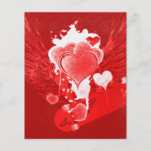 Coeurs à ailes et insecte de Valentine de planche  Tract Customisé
