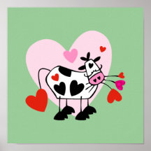 Coeurs adorables de vache posters