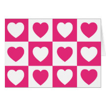 Coeurs Checkered - roses indien Carte