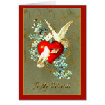 Coeurs, colombes et salutations de Valentine Cartes De Vœux