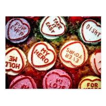 Coeurs colorés de sucrerie carte postale