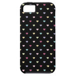 Coeurs colorés sur le noir coque iPhone 5 Case-Mate