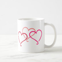 Coeurs colorés tasses