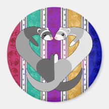 Coeurs d'aimant d'arc-en-ciel de furet