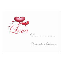 Coeurs d'amour épousant l'ensemble cartes de visite professionnelles