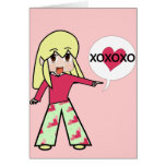 Coeurs de Chibi Valentine Carte De Vœux