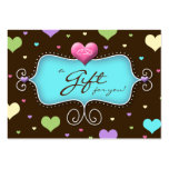 Coeurs de chocolat de chèque-cadeau de boulangerie modèle de carte de visite
