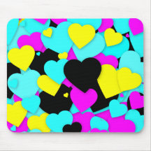 Coeurs de CMYK Valentine Heartful Tapis De Souris