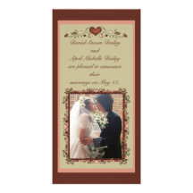 Coeurs de floraison épousant le carte photo de fai cartes de vœux avec photo