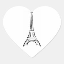 Coeurs de mariage de Tour Eiffel de traçage Autocollants En Cœur