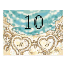 Coeurs de monogramme sur la carte de Tableau de pl Carte Postale