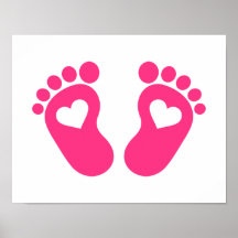 Coeurs de pieds de bébé posters