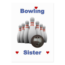 Coeurs de soeur de bowling cartes de visite personnelles