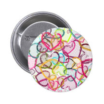 Coeurs de sucrerie badges avec agrafe