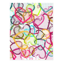 Coeurs de sucrerie carte postale