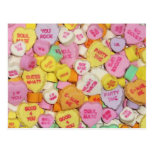 Coeurs de sucrerie de Valentine Carte Postale