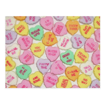Coeurs de sucrerie de Valentine Carte Postale