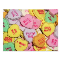Coeurs de sucrerie de Valentine Cartes Postales