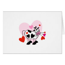 Coeurs de vache cartes de vœux