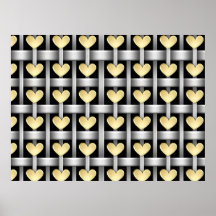 Coeurs et armure en métal poster